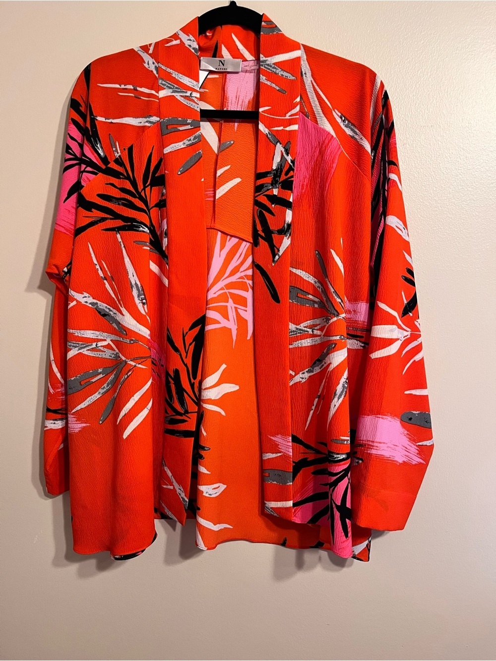 Vibrant Tropical Print Kimono Style Jacket